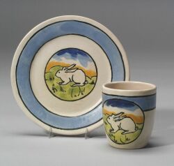 Paul Revere Pottery Mug and Dish